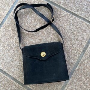 HF High Fashion Black suede crossbody purse